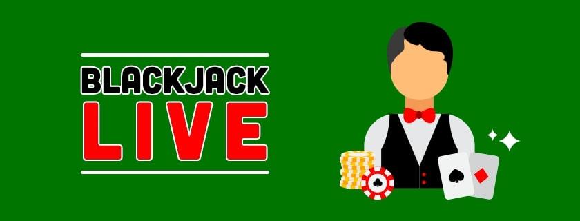 live blackjack illustration on green background