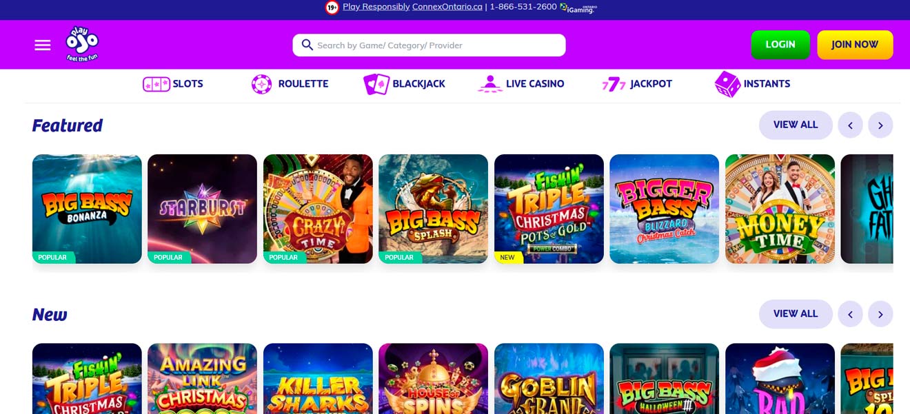 PlayOJO popular online casino