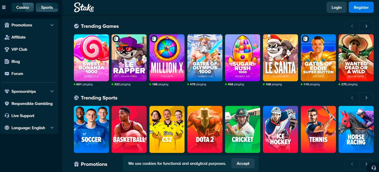 Stake Casino popular online casino