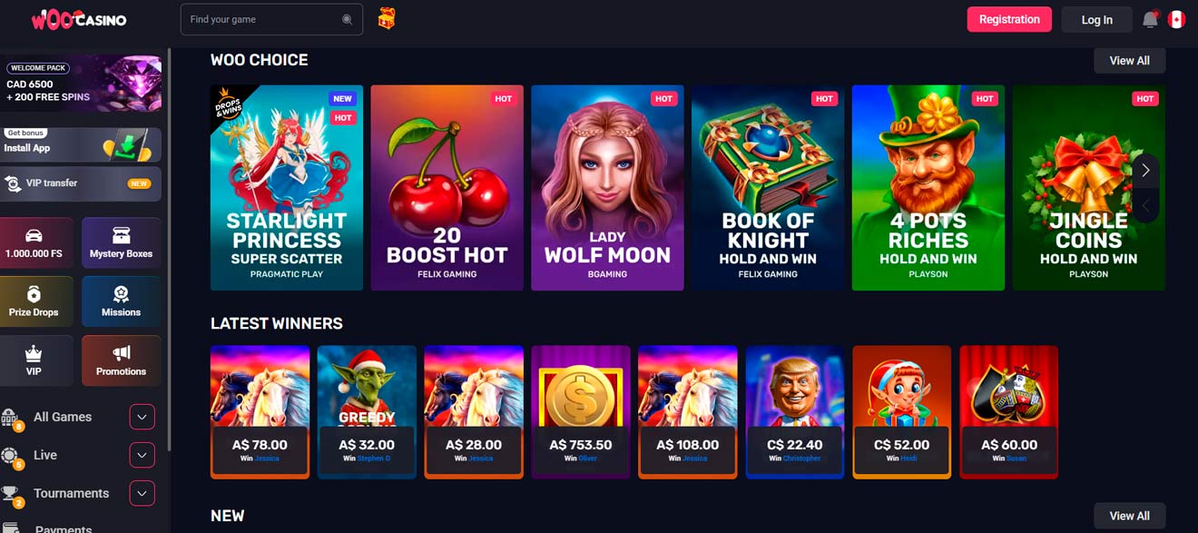 Woo Casino popular online casino
